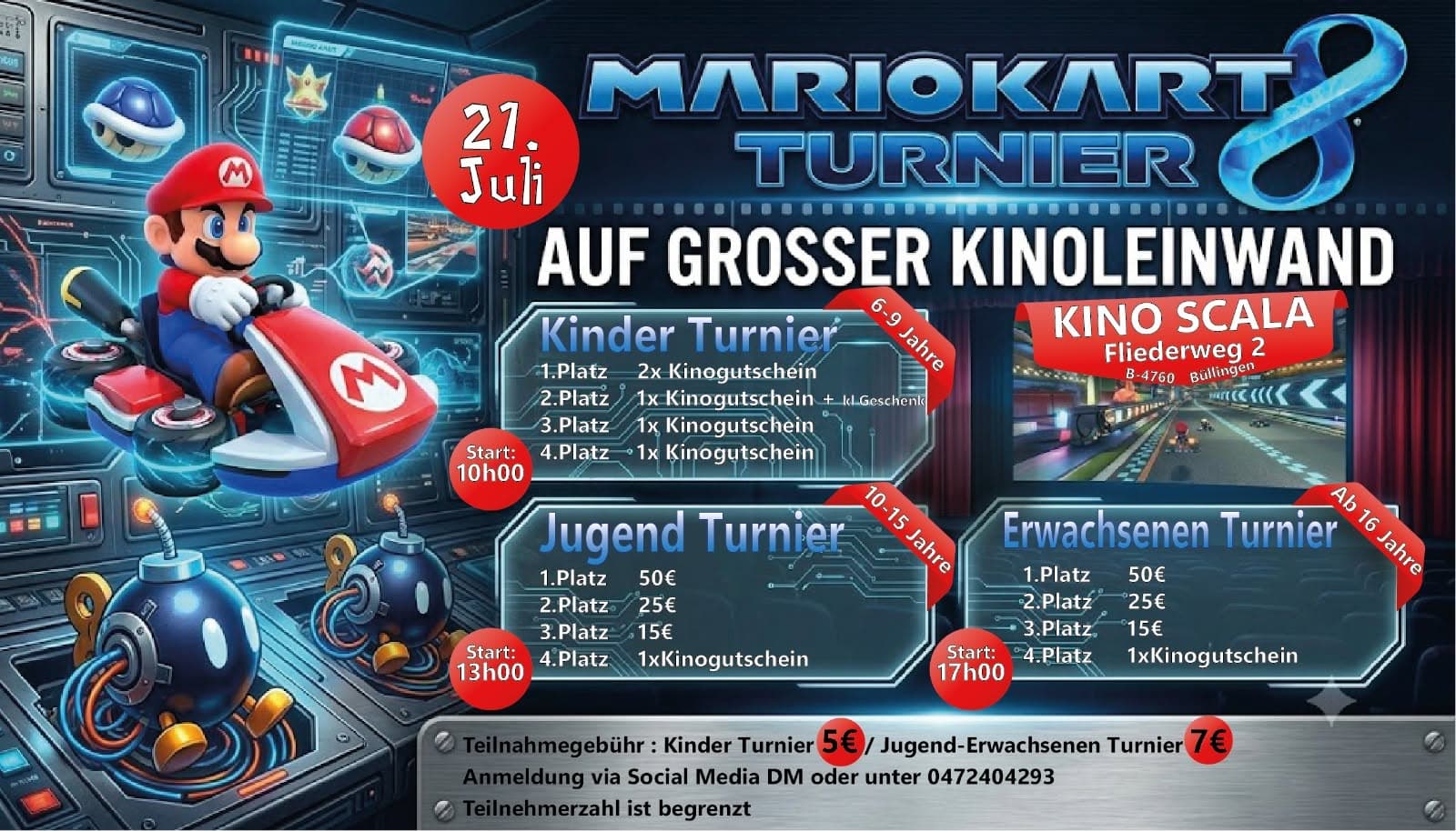 Mario Kart 8 Turnier im Kino Scala Büllingen
